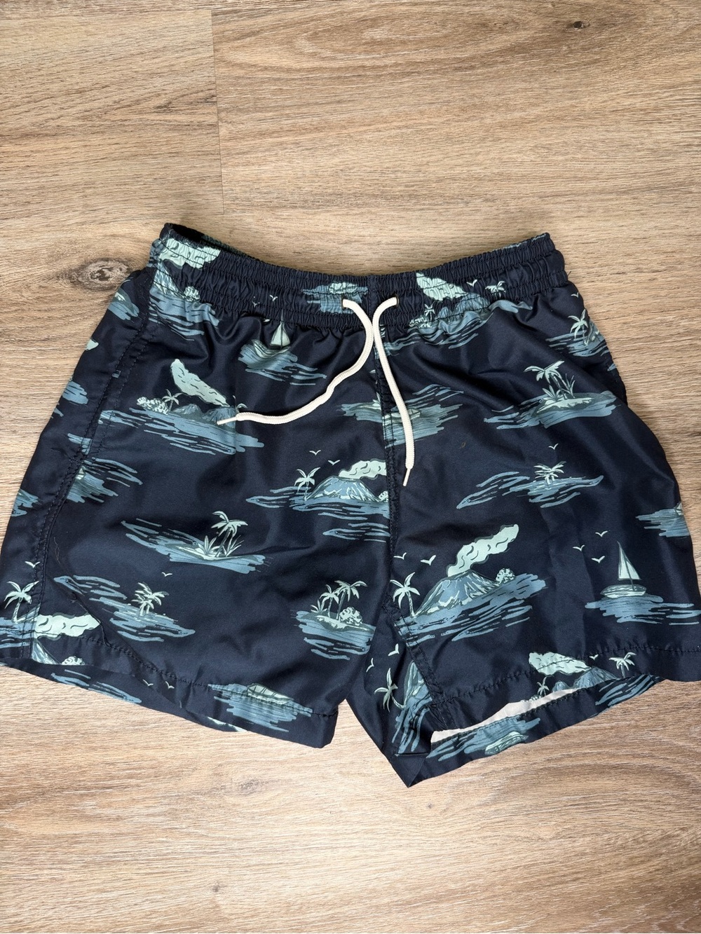 Unk Navy Swim Trunks with Mint Island Print
